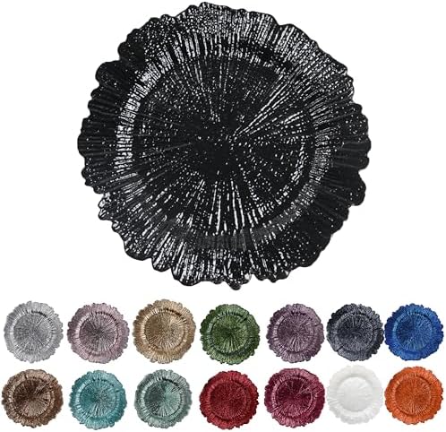 Black Charger Plates, 13", 12 Pack