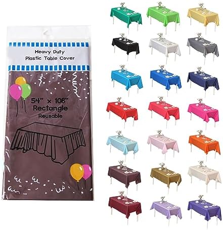 Brown Rectangle Table Covers, 54" x 108", 6 Pack