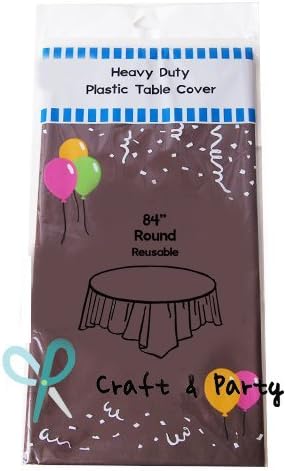 Brown Round Table Covers, 84", 12 Pack