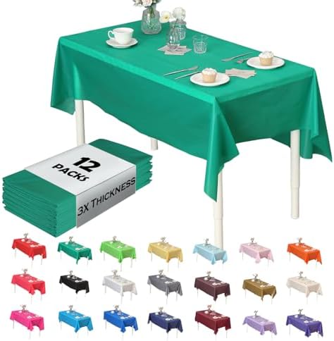 Emerald Green Rectangle Table Covers, 54" x 108", 12 Pack