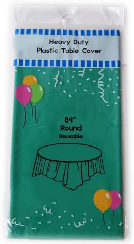 Emerald Green Round Table Covers, 84", 12 Pack