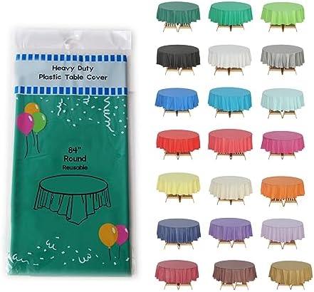 Emerald Green Round Table Covers, 84", 6 Pack