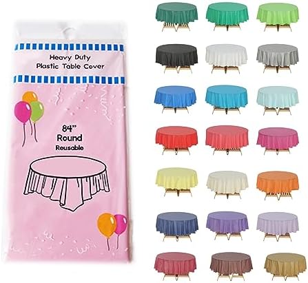 Light Pink Round Table Covers, 84", 72 Pack