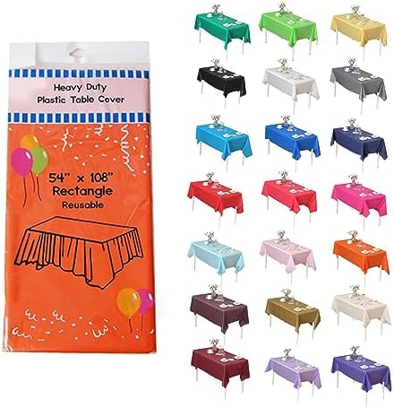 Orange Rectangle Table Covers, 54" x 108", 6 Pack