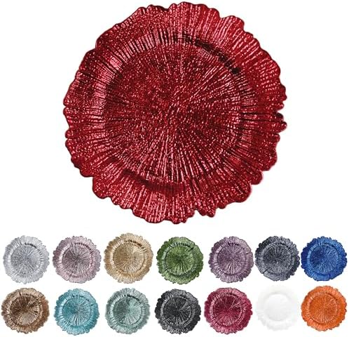 Red Charger Plates, 13", 6 Pack