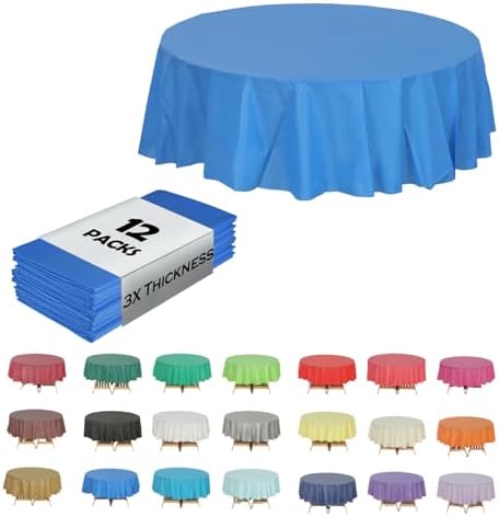 Royal Blue Round Table Covers, 84", 12 Pack