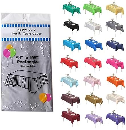 Silver Rectangle Table Covers, 54" x 108", 6 Pack