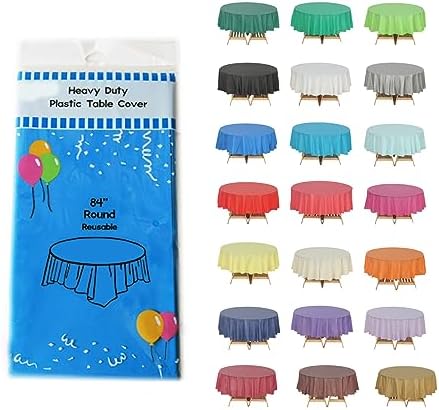 Turquoise Round Table Covers, 84", 72 Pack