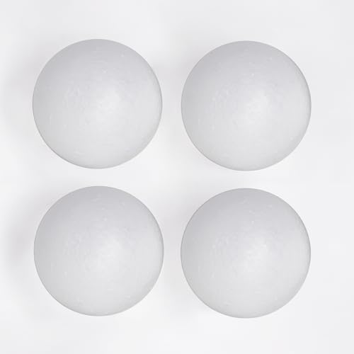 White Craft Foam Balls, 6", 4 Pack